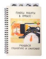 Тетрадь 80л кл. "Манул Манулыч" гребень, прозр.пластик, полноцвет.печать, разделители, вырубка, скр.углы