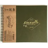 Скетчбук для акварели, 30*35см, 30л, 180гр/м,спираль,тиснен фольгой 07828