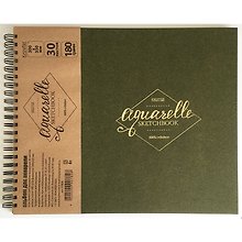 Скетчбук для акварели, 30*35см, 30л, 180гр/м,спираль,тиснен фольгой 07828