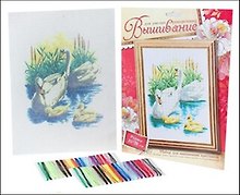Набор для вышивания крестиком Лебеди (537334) (20х28см) (упаковка)
