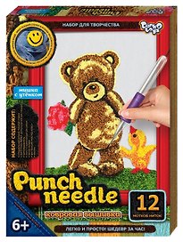 Набор для творчества, Punch Needle, Ковровая вышивка Медвежонок