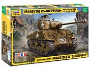 Сборная модель ЗВЕЗДА Американский средний танк М4А3W Шерман (1/35) ( L=16,8,0см) 3676