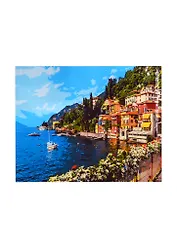 Картина по номерам  Городок на озере Комо Италия, 40*50 см.