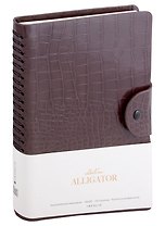 Ежедневник недат. А5 96л "Alligator" коричневый, иск.кожа, мягкий переплет, полускр.спираль, на кнопке, тонир.блок