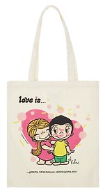 Сумка-шоппер Love is  Уметь незаметно обольщать его (43х34) (текстиль) (АКС-3112)