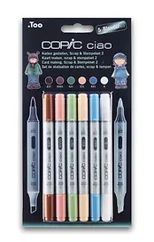 Набор маркеров Copic Ciao "Скрапбукинг №2", 5 цветов + блендер