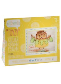 Набор для творчества MySweeBe TOYZY "Картина из шерсти Сова с елочками"