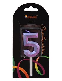Свеча для торта Цифра 5 Градиент (4см) (блистер) (12-7color-candle_29)