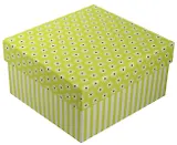 Коробка подарочная "Ромашки c полосками" салатовая, 15*15*8.5см