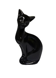 Фигурка Кошка черная (13см) (керамика) (390-457)