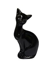 Фигурка Кошка черная (13см) (керамика) (390-457)