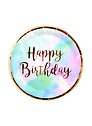 Набор бумажных тарелок Happy birthday космос с золотом (24см) (6шт)
