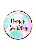 Набор бумажных тарелок Happy birthday космос с золотом (24см) (6шт) - 0