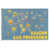 Альбом для рисования Academy Style, Emoji, А4, 40 листов, на евроспирали, в ассортименте