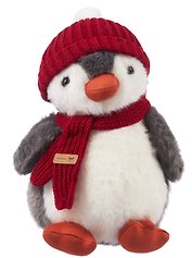Мягкая игрушка Пингвин в красной шапке и шарфе (25см) (12-81223-202604_04)