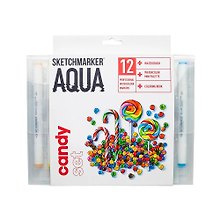 Маркеры акварельные 12цв Aqua Pro Candy Set, к/к, Sketchmarker
