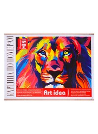 Картина-раскраска по номерам «Радужный лев», 16,5 х 13 см, холст на картоне, Art idea