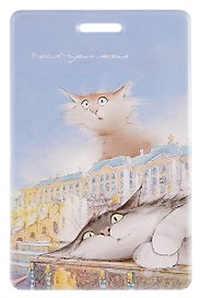 Чехол для карточек вертикальный СПб Пушистый Петербург Франческо и Жан на заслуженном отдыхе (ДК2025-493)