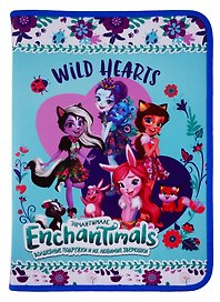 Папка для тетрадей «Enchantimals» А4, пластик, на молнии с трёх сторон, Academy Style