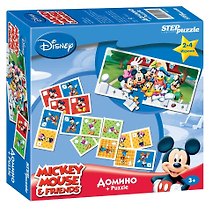 Игра Домино, Step puzzle Дисней, Микки-Маус, с пазлом