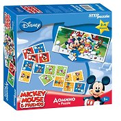 Игра Домино, Step puzzle Дисней, Микки-Маус, с пазлом