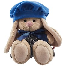 Игрушка мягкая Budi Basa, Зайка Ми в сером комбинезоне с синим беретом (малыш)