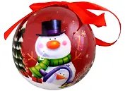 Елочный шар НГ Снеговик (пластик) (7,5 см) (ПВХ Бокс)