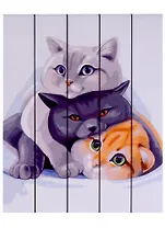 Рисование по дереву. Нежные котята