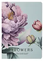 Тетрадь 40л кл. "Peony", фиолетовый, карт.обл., микротекстурирование, ламинация, скрепка