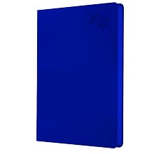 Ежедневник дат. 2027г. А5 176л "Soft Touch" космический синий, иск.кожа, интегр.переплет, тонир.блок, скругл.углы, ляссе, инд.уп