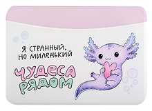 Чехол для карточек горизонтальный Аксолотль Чудеса рядом Я странный, но миленький (ДКГ2024-139)