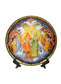 Тарелка настенная с подставкой Русские народные мотивы (D=21см) (6642005)