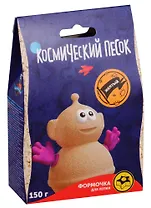 Игрушки в наборе ТМ Космический песок жёлтый + формочка 150 г. Пакет.