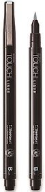 Ручка капиллярная TOUCH Liner Brush серый холодный, наконечник кисть, TOUCH