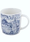 Кружка Кострома рис. синий (фарфор)(350мл) - 2