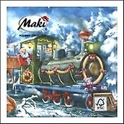 Салфетки Maki бум. сервиров. Паровоз (SLGW006801) (33х33) (20шт) (3сл) (НГ)