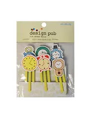 Закладки Часы деревянные (6 шт.) (003028) (Карамба)