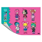 Клеенка для уроков труда "СЛАДКИЕ КУКОЛКИ" 500*700мм, ПВХ 130мкм, подвес