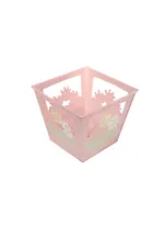 Кашпо вырезное металл розовое (12х10х12) (232868)