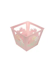 Кашпо вырезное металл розовое (12х10х12) (232868)