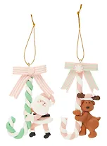 Набор новогодних подвесных украшений Пряничные карамельки с фигуркой (2шт) (пластик) (ПВХ бокс) (7х12) (12-07253CR-7)