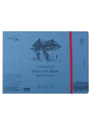 Скетчбук 24,5*18,3см 12л "SMLT Art Watercolor authenticbook", на резинке, 280г/м2, белый, сшивка