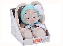 Мягкая игрушка Зайка Ми в шапочке с белыми помпонами (15 см)