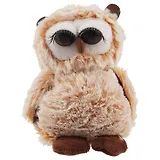 Сова с ресничками коричневая (мягкая игрушка)  11,5см в крафт-коробке