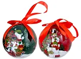 Набор елочных шаров НГ Снеговики (2 шт) (пластик) (7,5 см) (ПВХ Бокс)