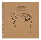 Скетчбук 190*190 18л "Craft life. 2"  акварел. бумага, 240г/м2, крафт картон, тиснение фольгой, евроспираль