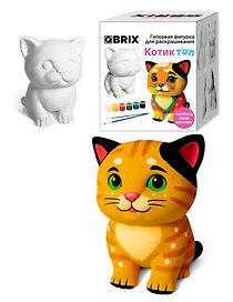 QBRIX Гипсовая фигурка для раскрашивания Котик Топ