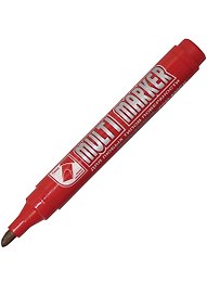 Маркер перманентный "Multi marker" 5мм. скош, красный, CROWN