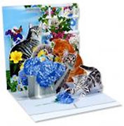 3D открытка Кошки и цветы (Cats and Flowers) (мини) (TR199)
