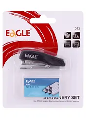 Степлер №10 10л мини, пластик, черный, Eagle